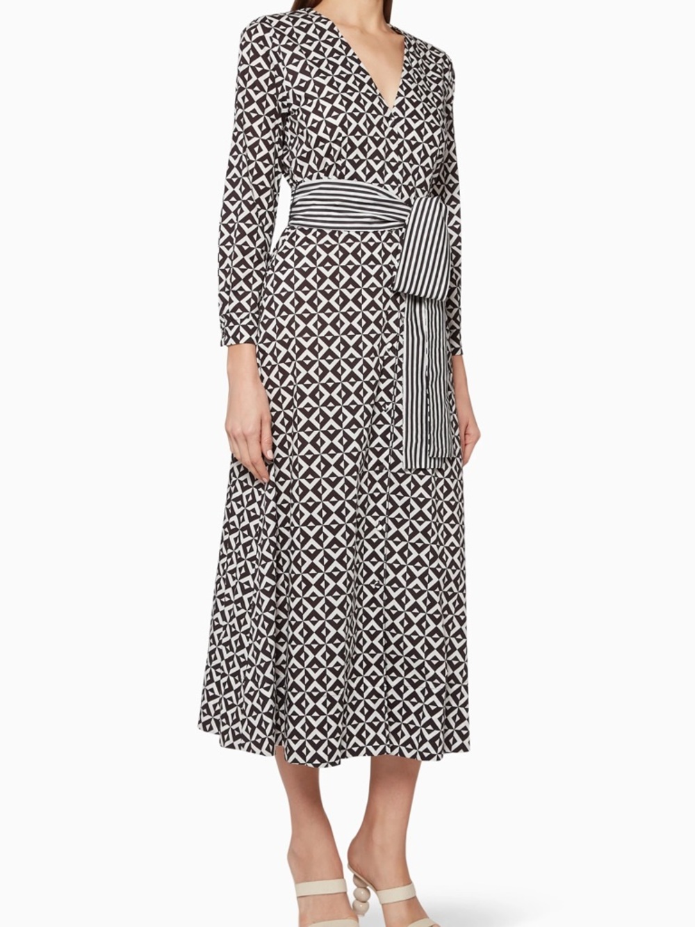 MARELLA Folle Geometric Print Midi Dress